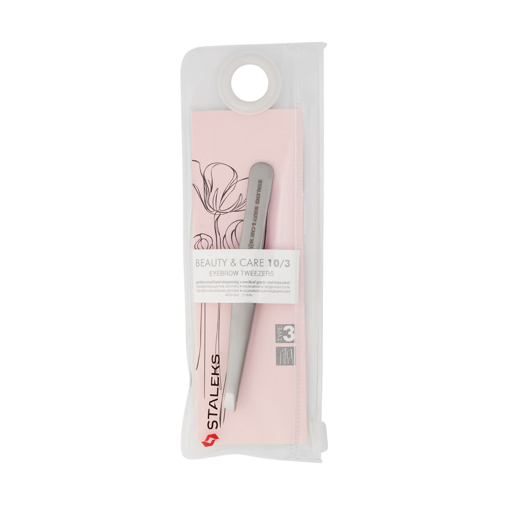 STALEKS PRO Eyebrow Tweezers Beauty & Care 10 Type 3 (Wide Beveled)