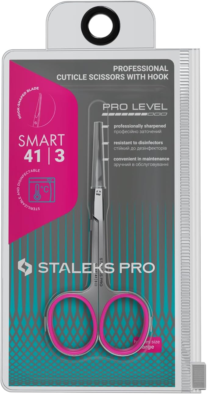 STALEKS PRO Professional Cuticle Scissors With Hook Smart 41 Type 3