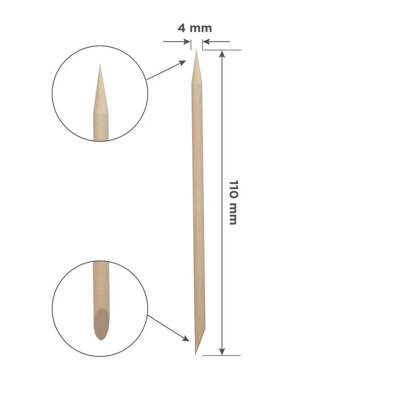 STALEKS PRO Orange Stick Expert Wooden 110 Mm (100 Pcs)