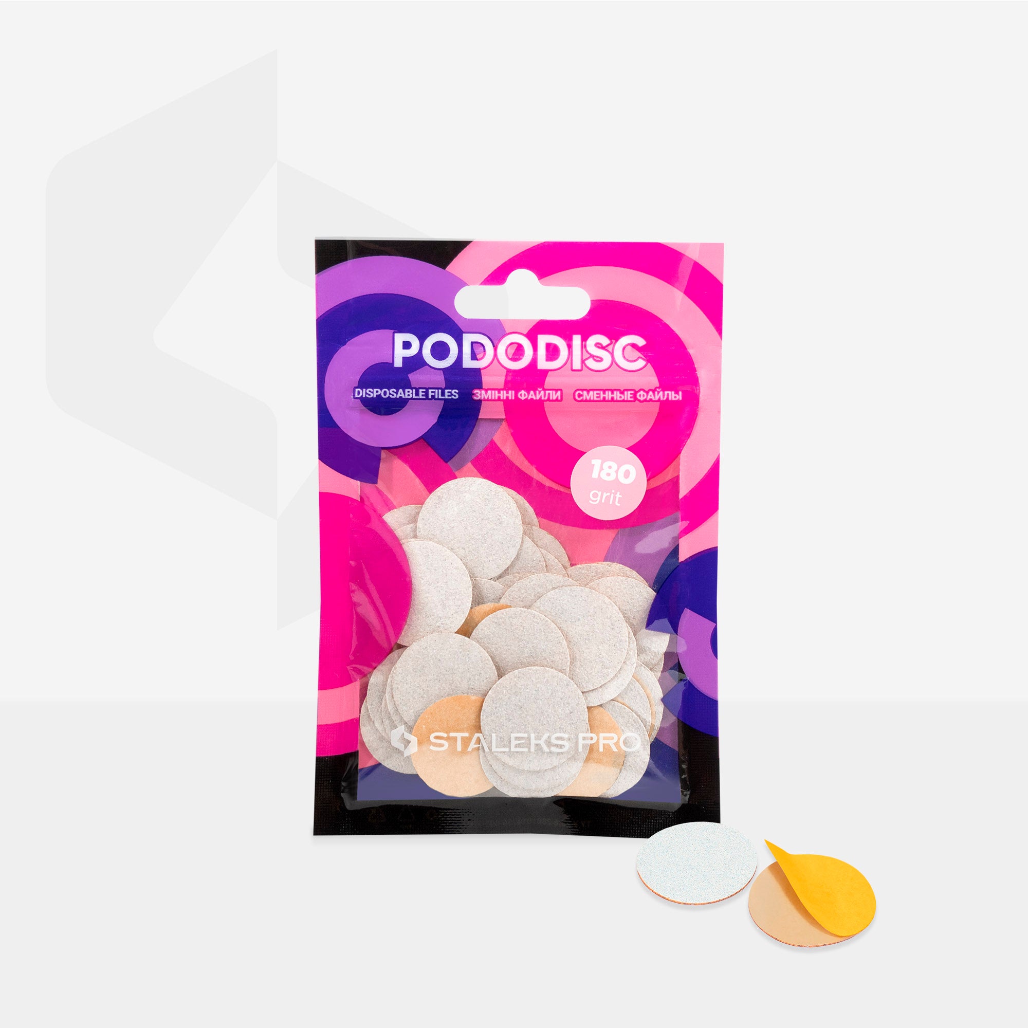 STALEKS PRO Disposable White Files For Pedicure Disc Pododisc