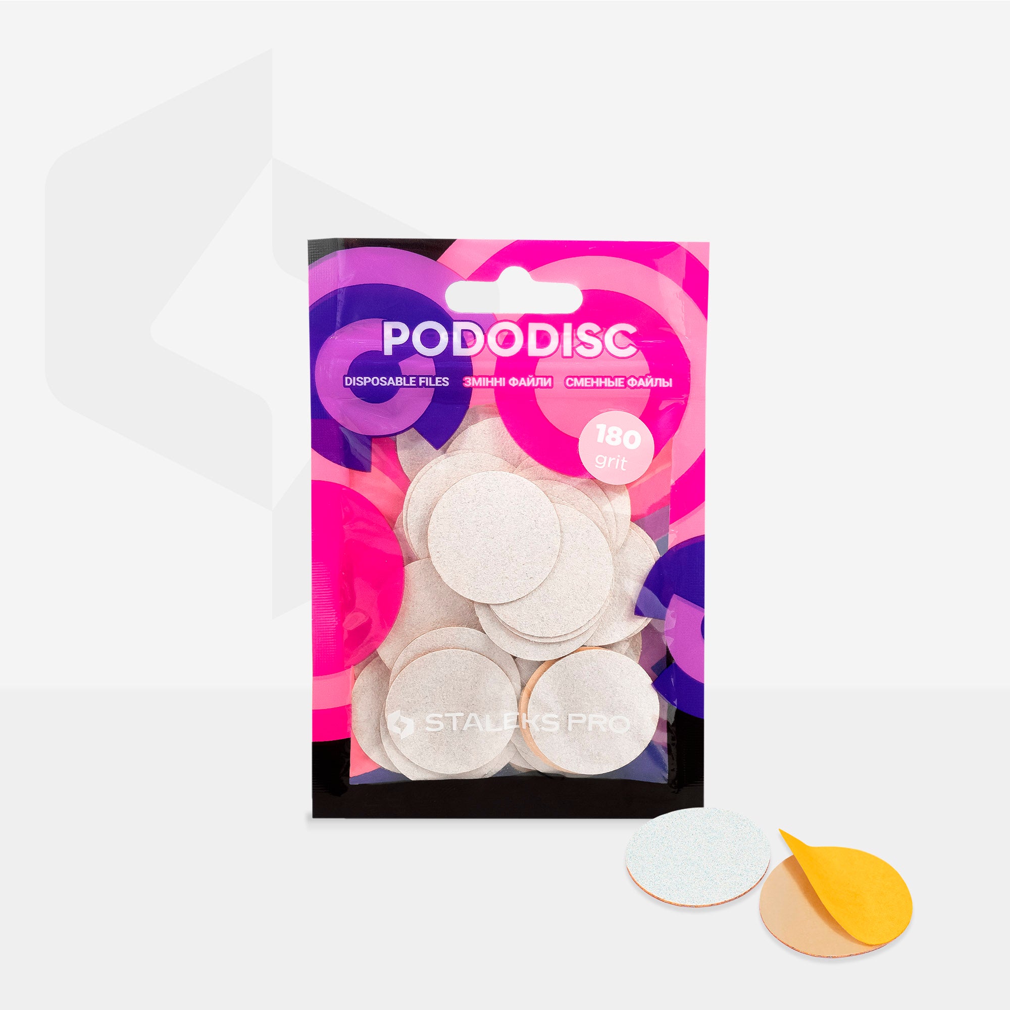 STALEKS PRO Disposable White Files For Pedicure Disc Pododisc