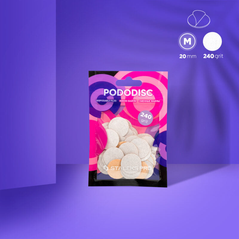 STALEKS PRO Disposable White Files For Pedicure Disc Pododisc