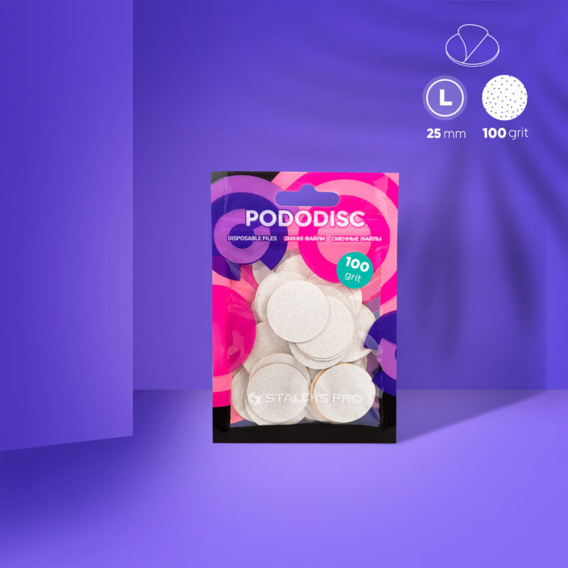 STALEKS PRO Disposable White Files For Pedicure Disc Pododisc