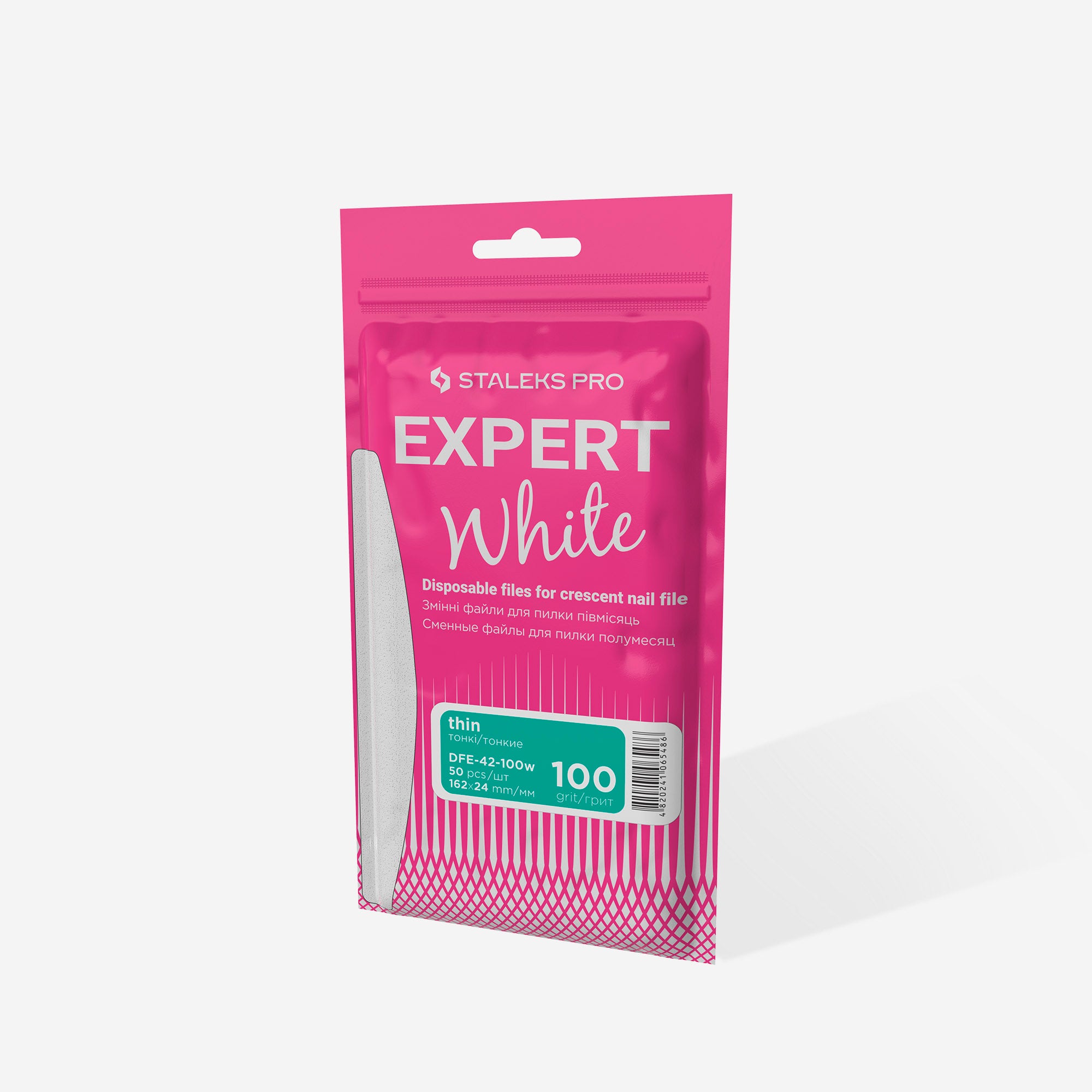 STALEKS PRO Disposable White Files For Crescent Nail File