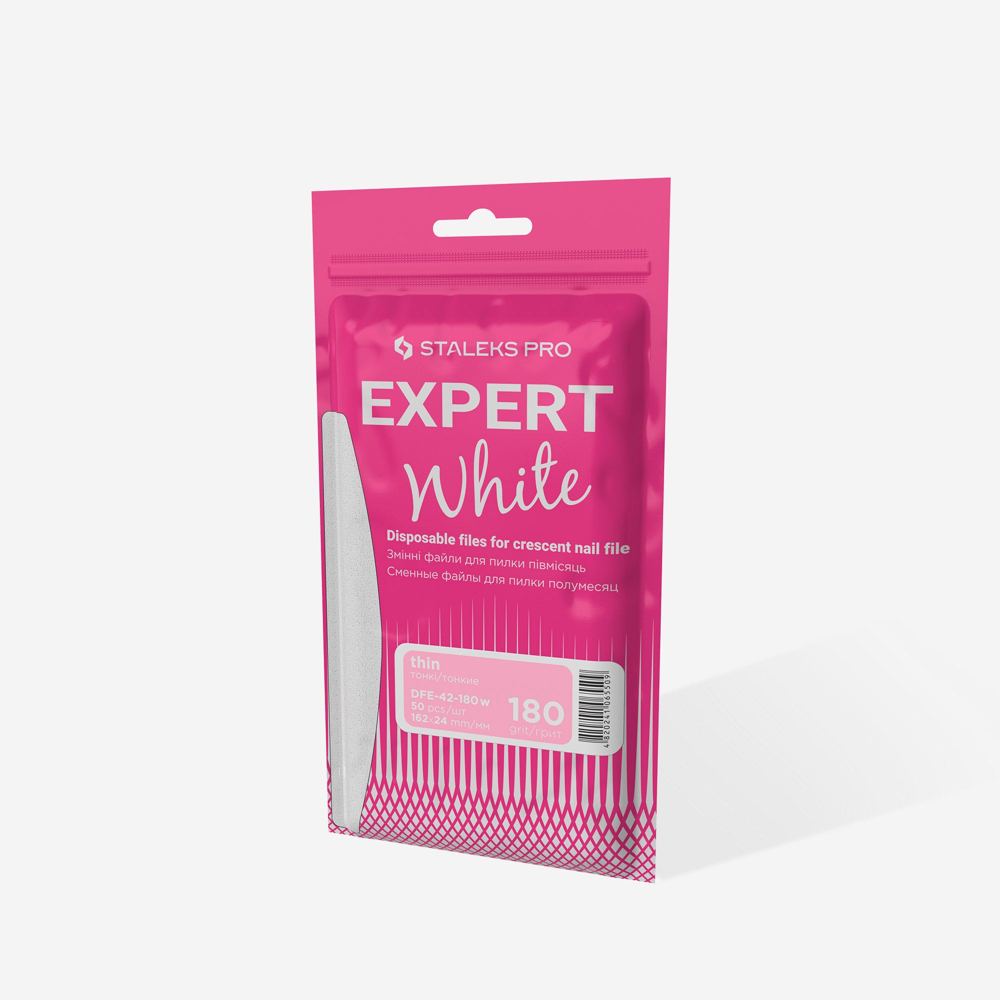 STALEKS PRO Disposable White Files For Crescent Nail File